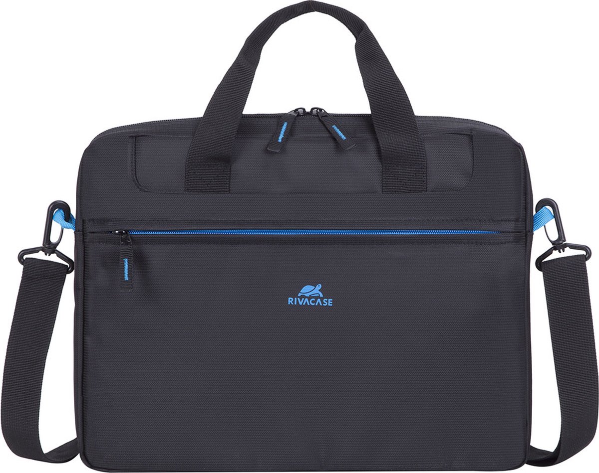 Image of Rivacase 8027 Regent - Laptoptas max 14 inch - Voorvak - Duurzaam - Handvat en Schouderband - Zwart
