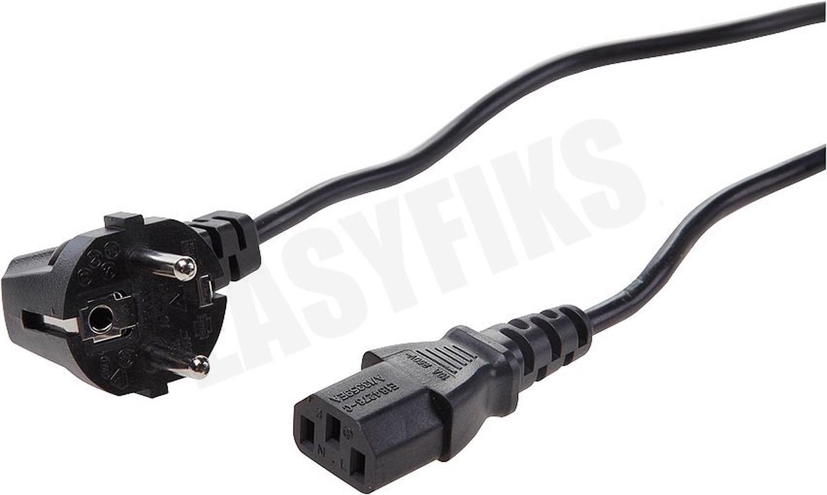 Easyfiks Netvoedingskabel Voedingskabel C13, 230V, 10 Amp 2.5 Meter, 3x0.75mm2 BME717