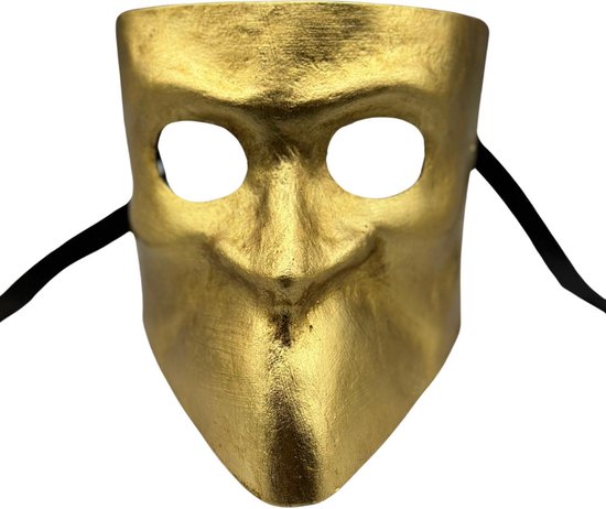 Bauta masker in goud - Handgemaakt Venetiaans masker- gala masker heren - Masker goud - masker kerst