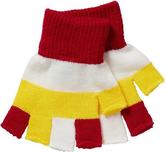 Gants sans doigts Kinder - Rouge-jaune-vert - Taille unique - Gants sans doigts enfants - Carnaval - Fête - Articles de fête - Apollo