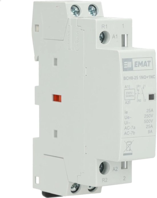 EMAT magneetschakelaar 250V 25A 1 maak en 1 verbreek (85010012)