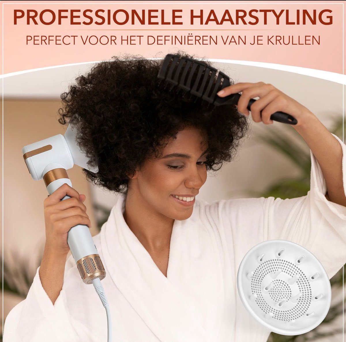 O@B Professionele 7-in-1 Airwrap Föhnborstel & Haarstijler - Haardroger Föhn met Borstel - Elektrische Haarborstel & Krultang - Multistyler Krulborstel - Magische Stijlborstel - Heteluchtborstel Haarstyler - Hairwrap Airstyler - Air Wrap Multi Styler — afbeelding 4