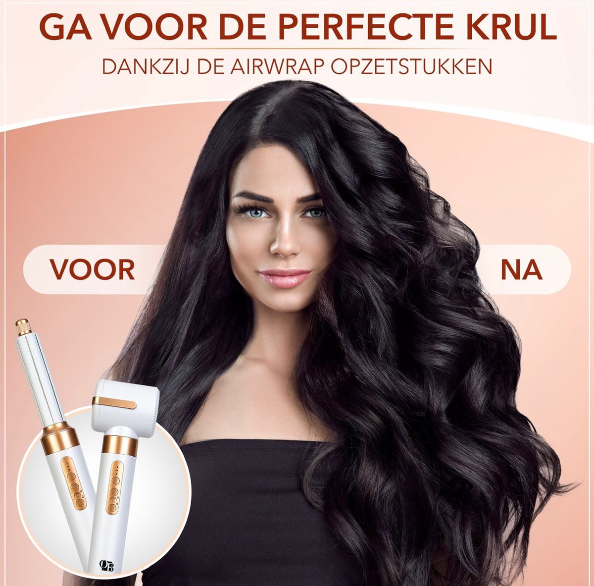 O@B Professionele 7-in-1 Airwrap Föhnborstel & Haarstijler - Haardroger Föhn met Borstel - Elektrische Haarborstel & Krultang - Multistyler Krulborstel - Magische Stijlborstel - Heteluchtborstel Haarstyler - Hairwrap Airstyler - Air Wrap Multi Styler — afbeelding 7