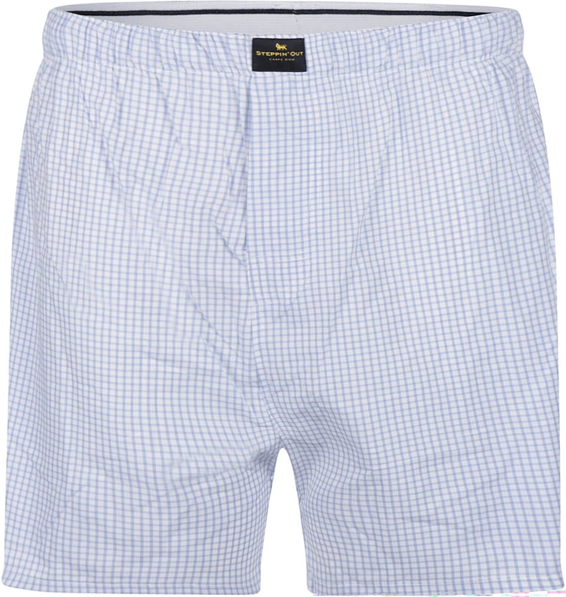 Steppin' Out Boxershort Ruit Lichtblauw - Maat S - Heren - Boxershorts