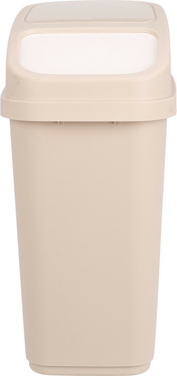 Goedkoopste Excellent Houseware GFT aanrecht afvalbakje - beige - 5L - afsluitbaar - 15 x 21 x 31 cm - klepje - afval scheiden