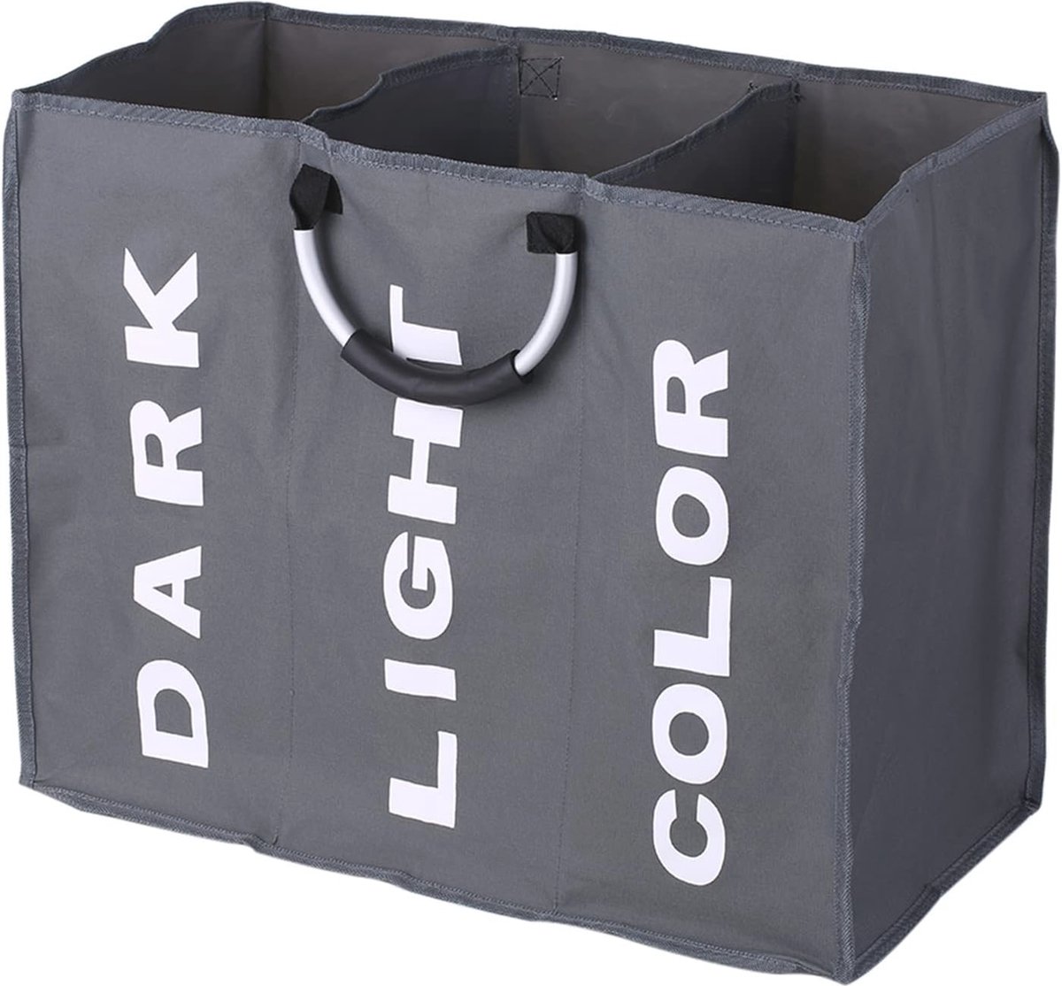 Goedkoopste Opvouwbare wasmand met 3 vakken en aluminium handgrepen – Grote capaciteit voor efficiënt wassorteren