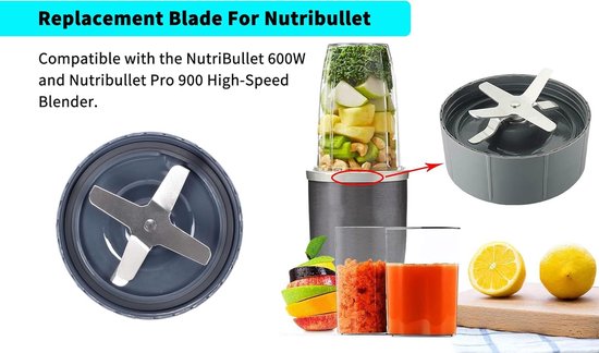 2 stuks mengbladen, vervangend extractorblad, vervangende onderdelen en accessoires, geschikt voor Nutribullet 600W/900W, blad gemaakt van roestvrij staal, schroefdraad is gladgemaakt voor eenvoudig aan- en uittrekken - 2 stuks - Vervangende sapcentr van Wundermix — afbeelding 2