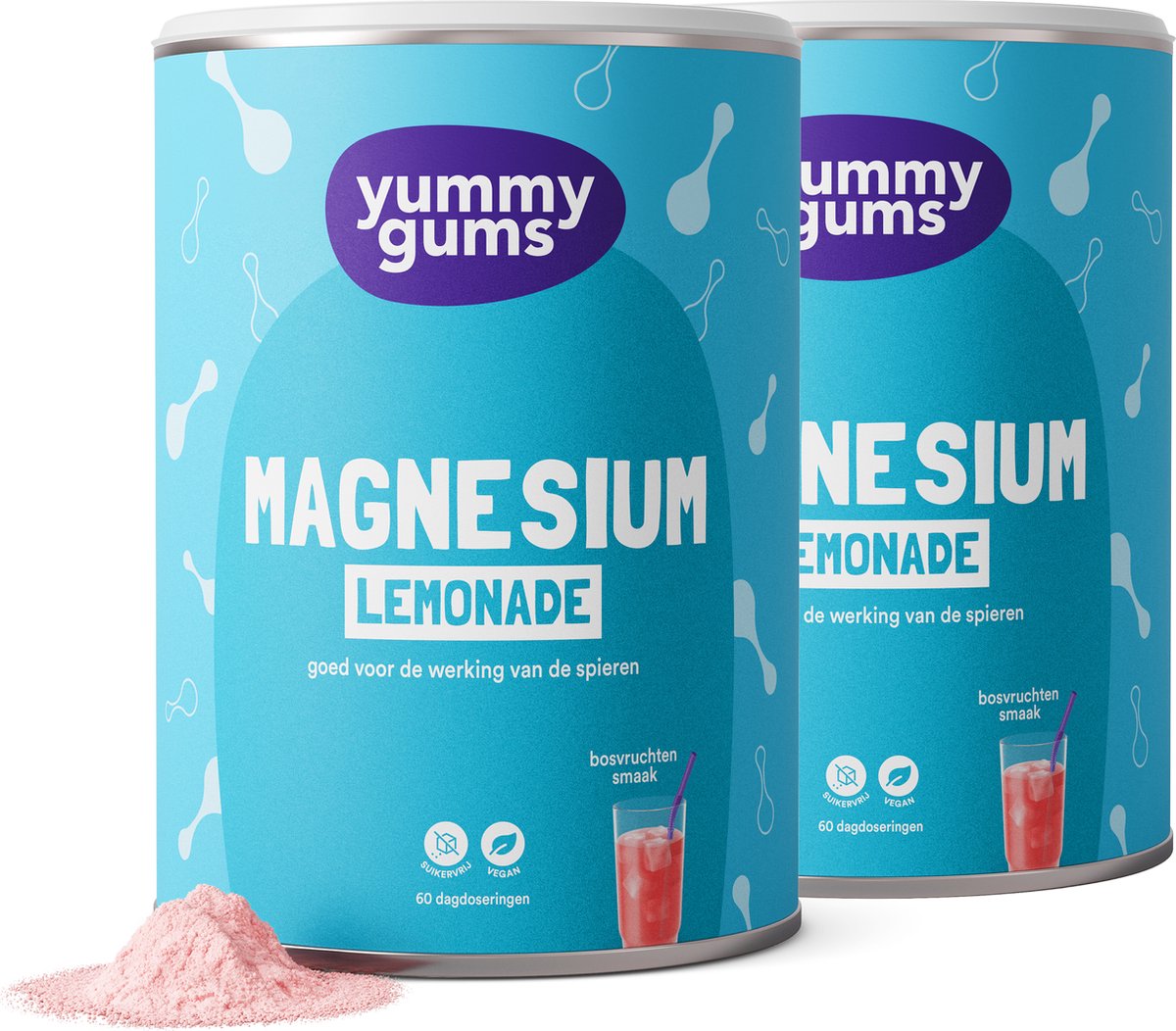Goedkoopste Yummygums • 2x Magnesium citraat Lemonade • Suikervrij • Oplosbaar magnesium poeder • 240g