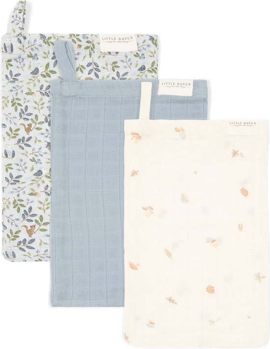 Washandjes set - Blauw - Forest Friends