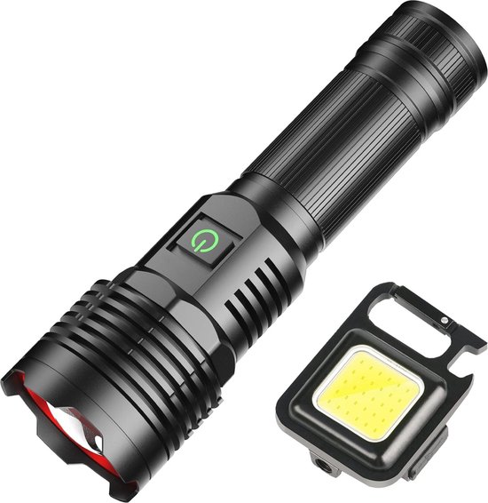 Lampe Torche LED 1000 Lumens FISHTEC Portée 1 Km 3 Modes Blanc Rouge Cob Rechargeable Usb Batterie Externe Poignee Bandouliere 84612102