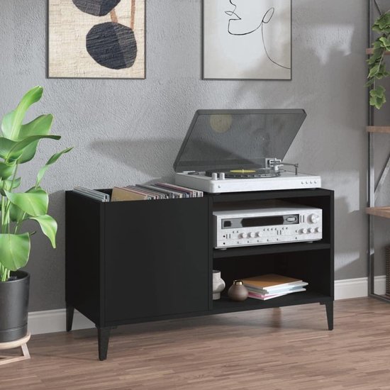 Creative Deco Opbergkist voor LP's | Opbergbox voor 80 Platen | Houten Box 46 x 36 x 25 cm ( /- 1cm) | Vinyldoos Platenkist Hout | Voor Fruit, Wijn, Speelgoedkist