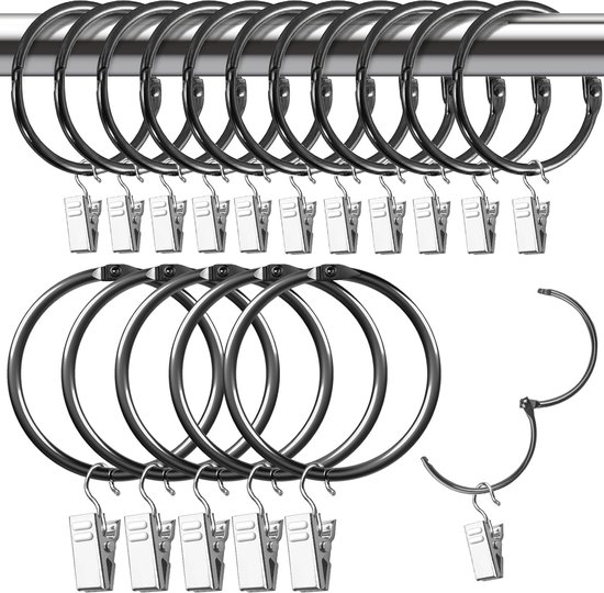 Gordijnringen met clips decoratieve gordijnringen roestvrij vintage 1 inch binnendiameter (15 stuks, brons Gordijnringen met clips decoratieve gordijnringen roestvrij vintage 1 inch binnendiameter (15 stuks, brons