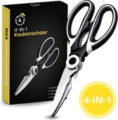 Twenty4seven® Ciseaux de cuisine 4 en 1 – Ciseaux à viande lavables au lave-vaisselle – Ciseaux ménagers en acier inoxydable – Ciseaux à gibier pour Kip – Comprend une housse de protection