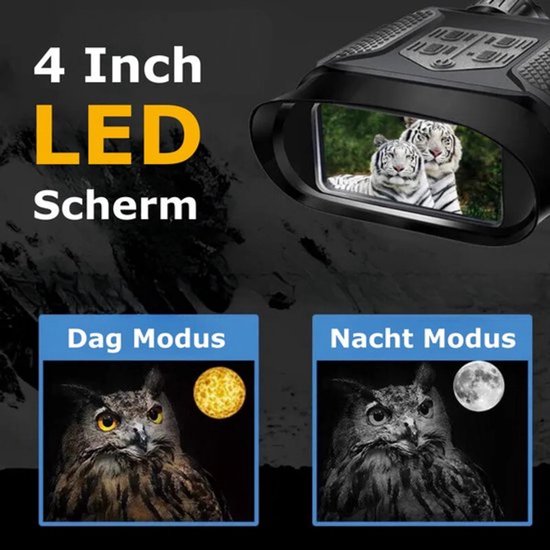 Jumelles de vision nocturne avec infrarouge – Jumelles de Luxe avec vision nocturne jour et nuit – Lunettes de Vision nocturne + carte SD – Lunettes de vision nocturne – Zwart