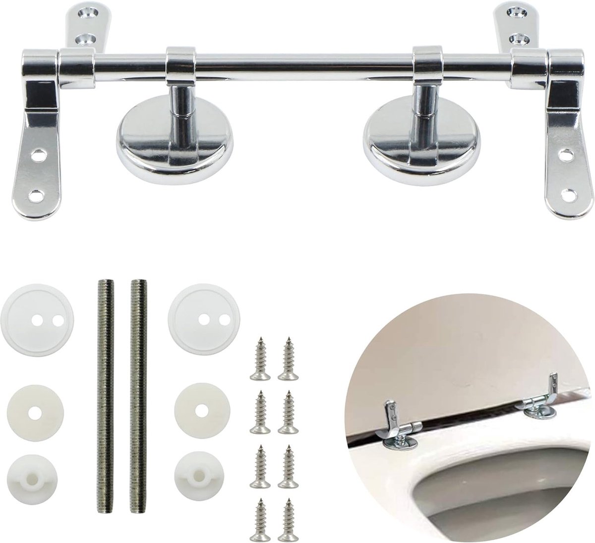 JGS ® Roestvrijstalen Toiletbril Scharnieren voor Bevestiging en Stabiliteit