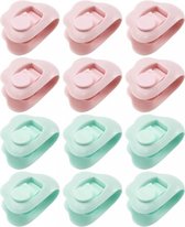12 Stuks - Klemmen - Dekbed Knijpers - Roze&blauw - Dekbed Klemmen - voor dekens, dekbedden, bedlaken-bevestigingselementen, dekbed, knoopclips - kunststof - 48*48*30mm