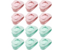 12 Stuks - Klemmen - Dekbed Knijpers - Roze&blauw - Dekbed Klemmen - voor dekens, dekbedden, bedlaken-bevestigingselementen, dekbed, knoopclips - kunststof - 48*48*30mm