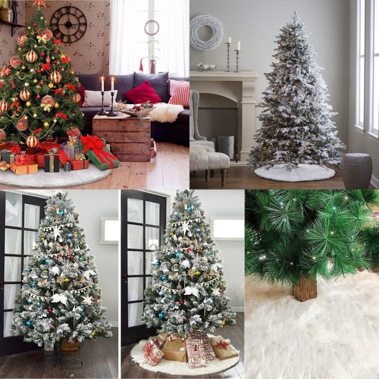 Jupe de sapin de Noël - D90 - Wit - Robe de Noël - Robe de sapin de Noël - Jupe de sapin de Noël - Décorations de Noël - Jupe de Noël - Accessoires de Noël