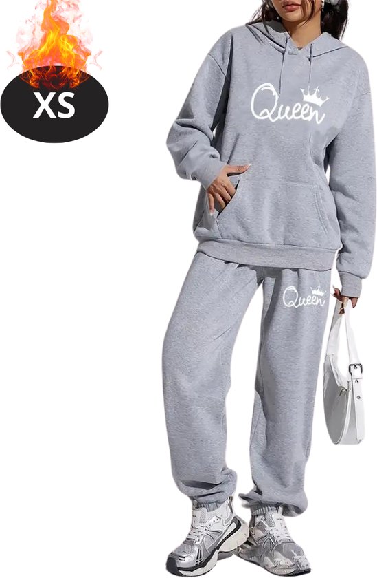 Survêtement Nivard - Survêtement d'intérieur - Adultes - Survêtement - Confortable - Pantalon de jogging - Survêtement - Femme - Hiver - Gris clair - XS
