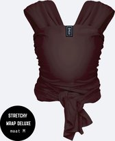 ByKay Stretchy Deluxe - rekbare draagdoek voor newborn - ergonomisch - tot 18kg - 100% biologisch katoen - chocolade bruin - maat M