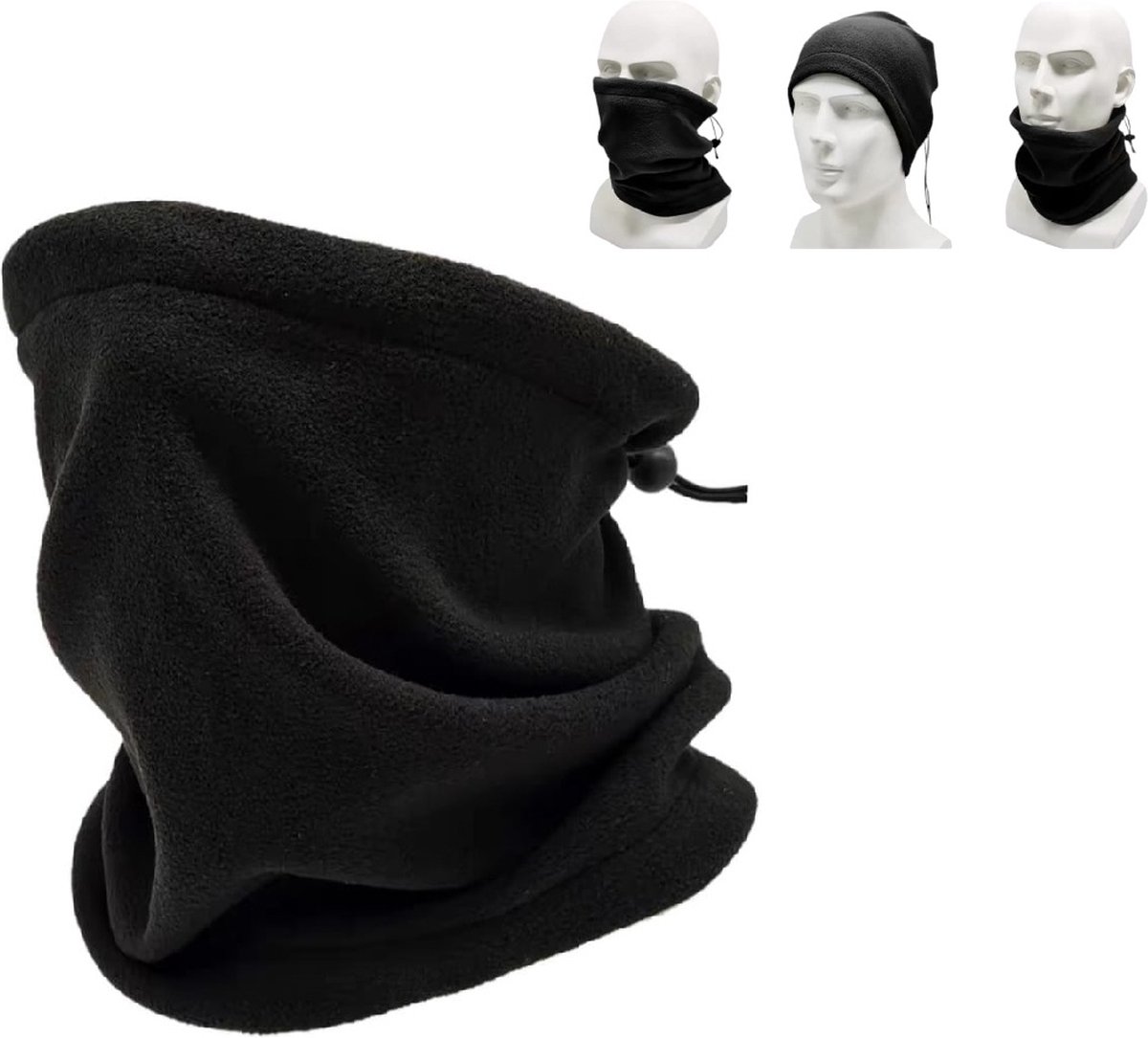 Col Sjaal Zwart Unisex - Fleece thermo warme sjaal - Dikke Hals Warmers -Gezichtsbedekker/windvanger - Nekwarmers Cadeaus | Sinterklaas| Kerstdagen| Verjaardagen| Feestdagen