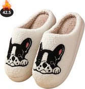 Livano Warme Pantoffels - Sloffen - Slippers - Dames - Heren - Pluche - Maat 42.5 - Wit