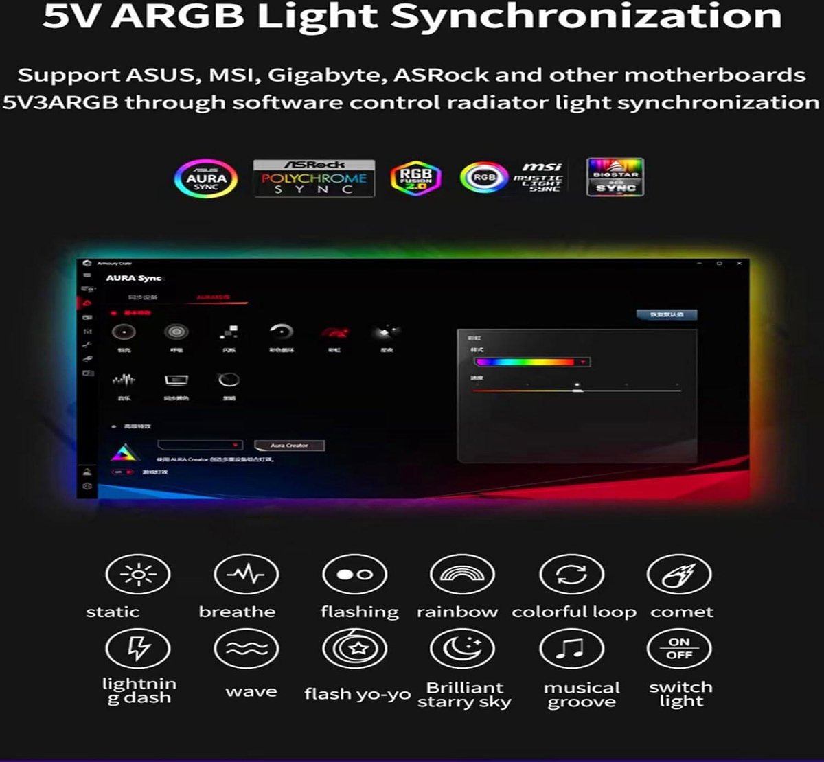 ASUS TUF Gaming ARGB PWM ventilatorhub (6 x poorten voor PWM-behuizingsventilator en ARGB-bediening, 2 x SATA-stroomaansluitingen, synchroniseert koeling en lichteffecten, magnetische bevestiging