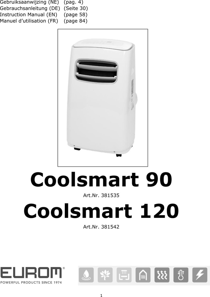 Afbeelding 2 van Eurom - Coolsmart Mobiele Airconditioner 9000BTU - Wit