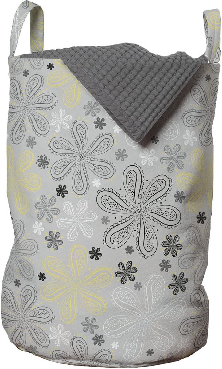Goedkoopste Goodivery ® Stijlvolle Grijs en Gele Wasmand met Handvatten en Sluiting voor Eenvoudig Draaggemak