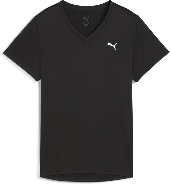 PUMA W TAD ESSENTIAL VNECK Tee T-shirt de sport pour femmes - Puma Noir
