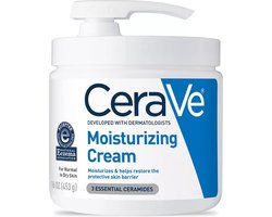 CeraVe Moisturizing Cream Face and Body - hydraterende crème - Droge huid - 453g - Pump