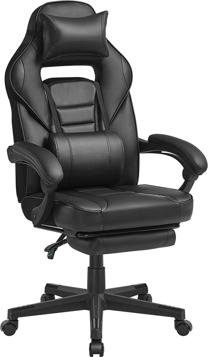 Bureaustoel met Voetensteun - Bureaustoel - Ergonomische stoel - Lendensteun - 69cm x 62cm x 73,5cm - Draagvermogen 150kg
