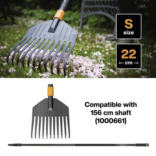 Fiskars Quikfit Bladhark - Hark opzetstuk - Tuingereedschap - 22 cm van Fiskars — afbeelding 5
