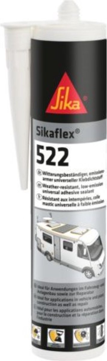 Sikaflex - 522 - Polymeer Afdichtingskit/Lijm - Zwart & UV-bestendig