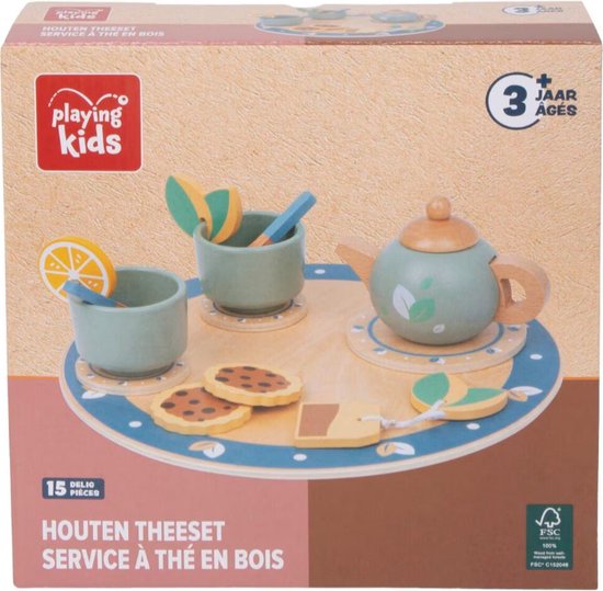 Label Label Groen Houten Theeservies Set LLWT-24814