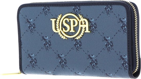 U.S. POLO ASSN. Porte-monnaie Hampton Zip Wallet Blue Bleu gris