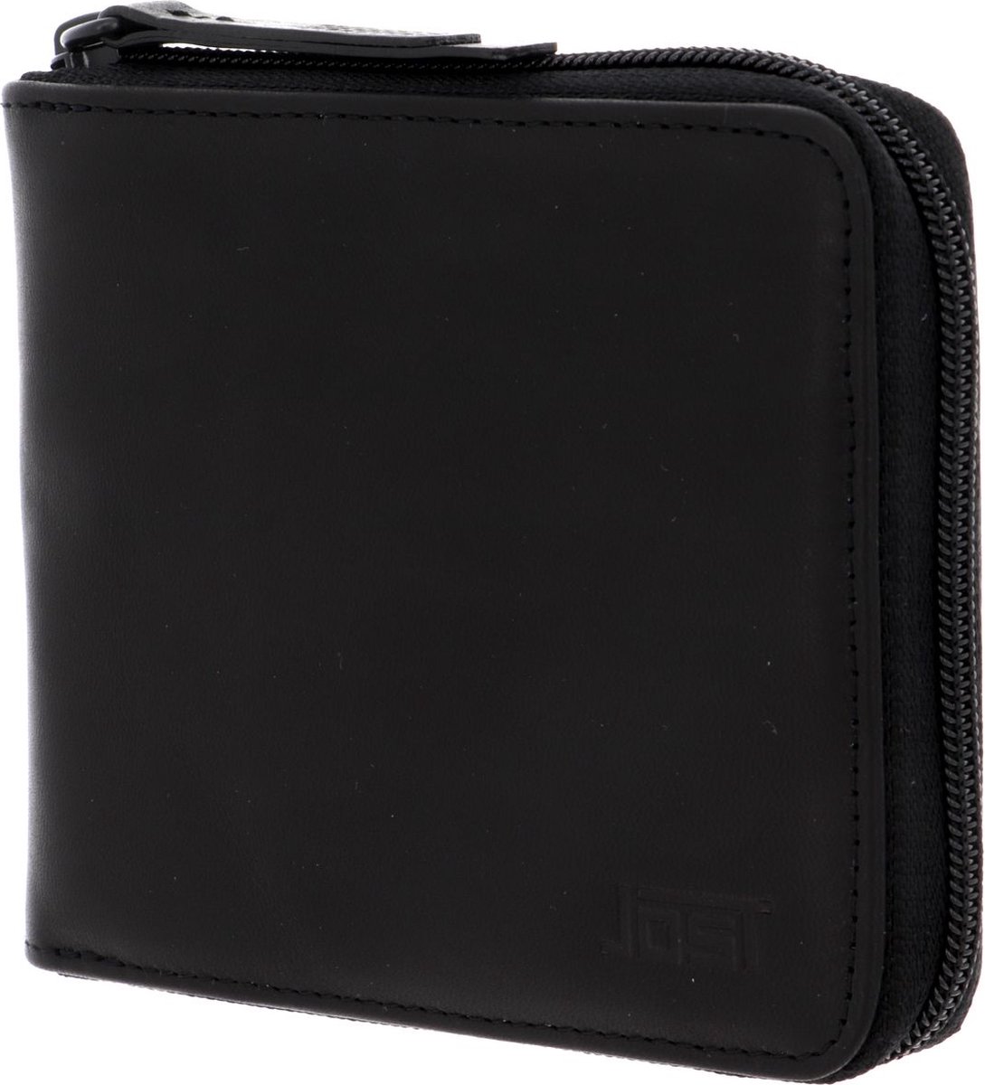 JOST Leren Portemonnee Futura Wallet With Zip Black Zwart