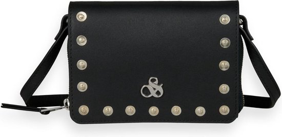SCOTCH & SODA Cuir Porte-monnaie Sac à épaule bandoulière Crossbody Wallet Black Noir