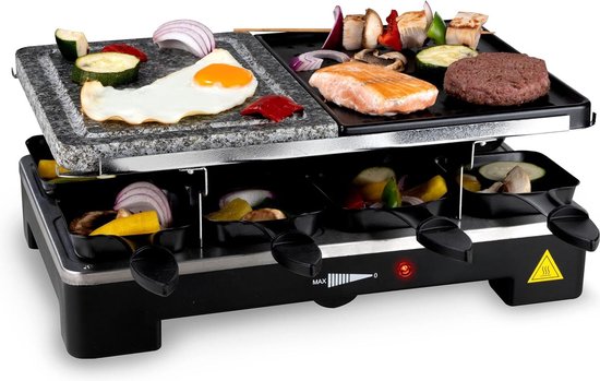 KESSER® raclette grill met natuurlijke grillsteen, grillplaat