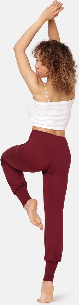 Bellivalini Dames Yogabroek - Sportbroek - Vrijetijdsbroek - Lang - Viscose - Sport - BLV-BLV50-278-YP - Wijn - 3XL van Bellivalini — afbeelding 2