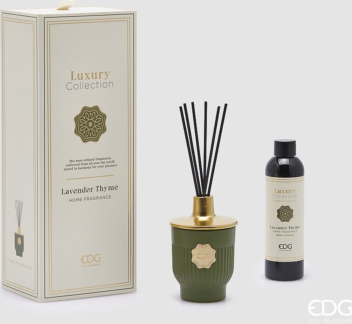 EDG Enzo de Gasperi Luxe Geurstokjes Lavender Thyme 200ml - Luxury Collection