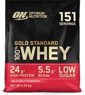 Optimum Nutrition Gold Standard 100% Whey Protein - Delicious Strawberry - Proteine Poeder - Eiwitshake - 4530 gram (146 servings)