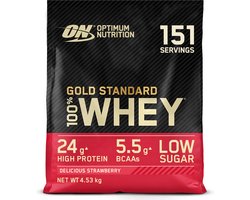 Optimum Nutrition Gold Standard 100% Whey Protein - Delicious Strawberry - Proteine Poeder - Eiwitshake - 4530 gram (146 servings)