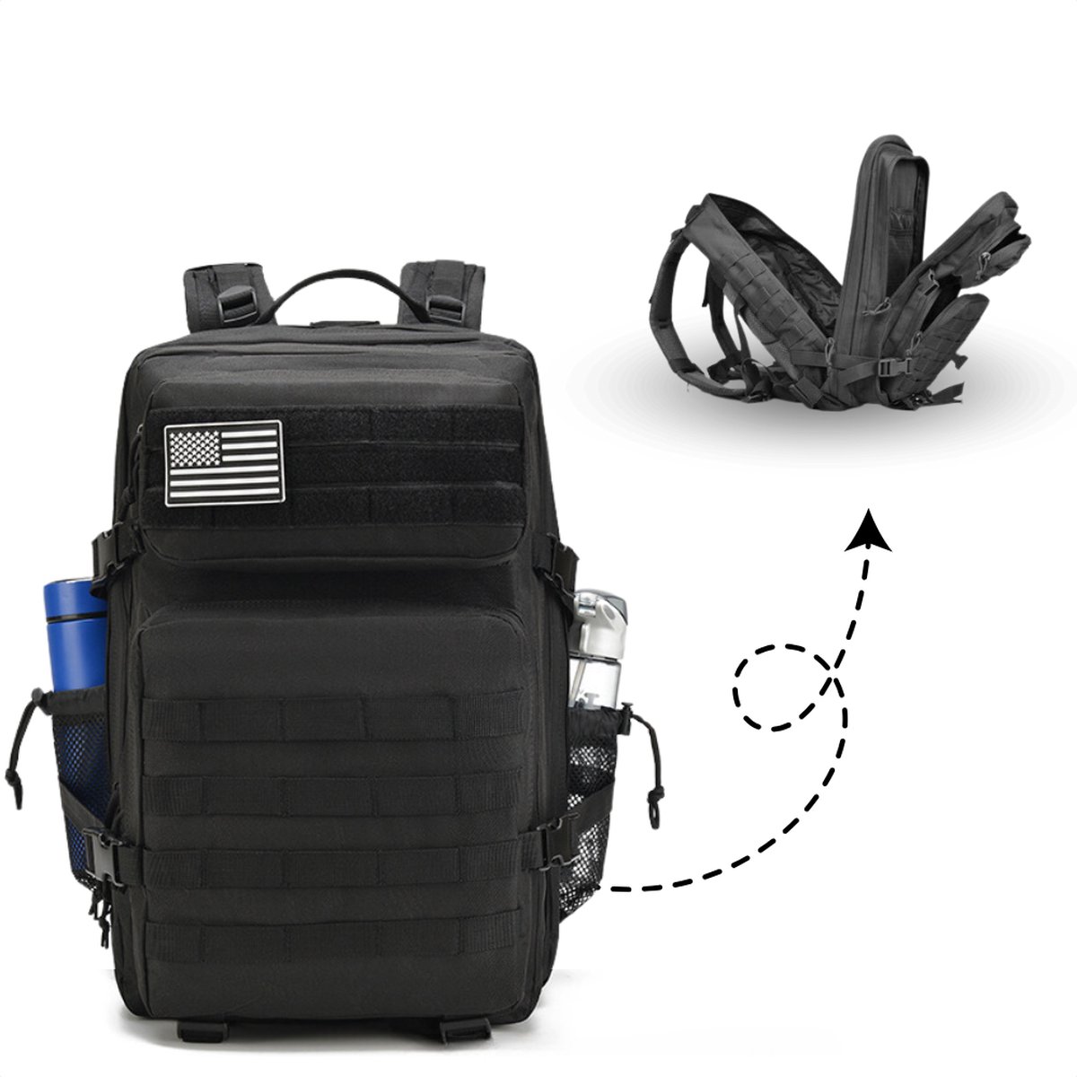 Tactische Militaire Rugzak 45L – Waterafstotende Leger Backpack met Laptopvak - Tactische Backpack voor Outdoor en Avontuur