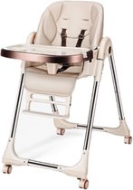 Bol.com Tissy® 2 in 1 Eetstoel - Kinderstoel – Bruin/Beige - Inklapbare eetstoel met speeltafel - Inklapbare Eetstoel & Babystoe... aanbieding