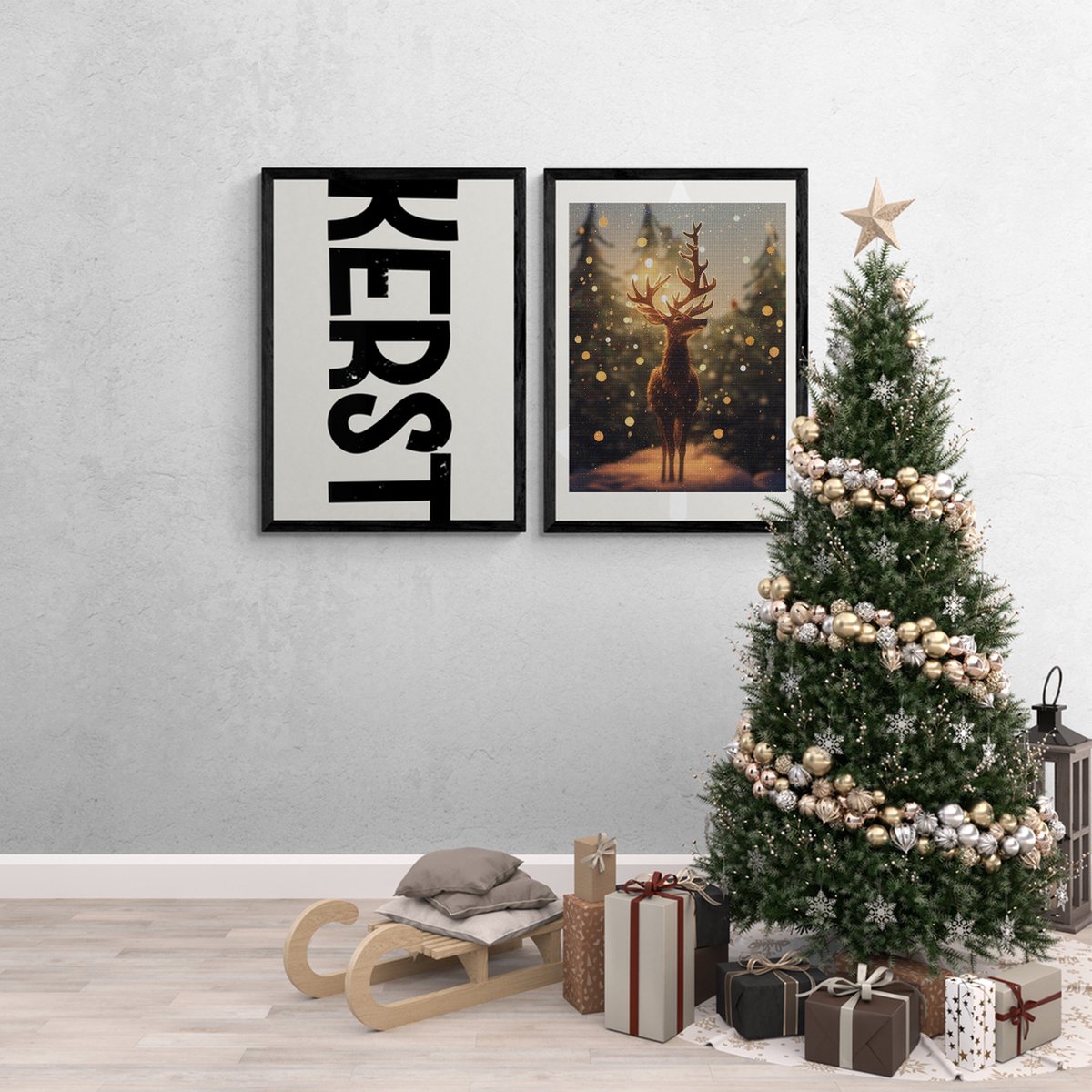 Paintd Diamond Painting Volwassenen Kinderen - Kerstmis Kerst Hert - 30x40 - Vierkante steentje — afbeelding 2