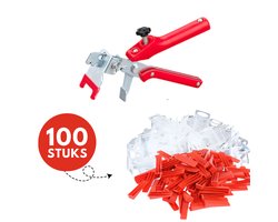 Tegel Levelling Kit 3 mm – Nivelleer systeem Voor Perfect Vlakke Tegelvloeren en -Wanden - Inclusief Clips Wiggen & Tang