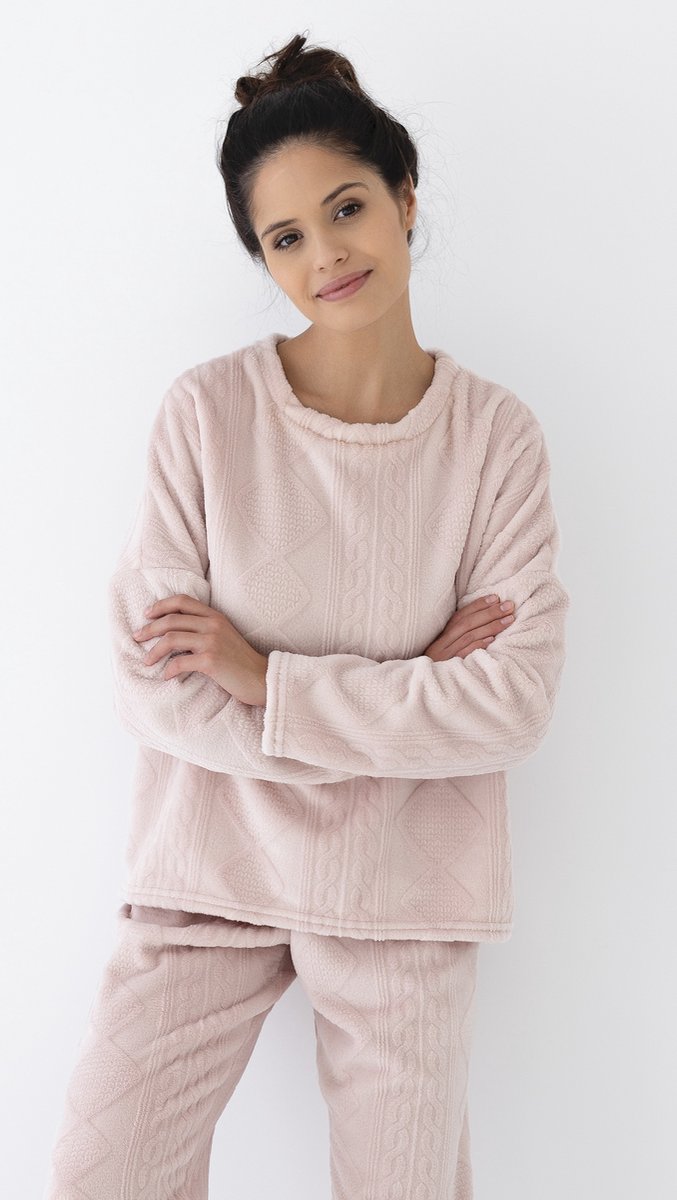 S& Sensis Sensis Warme Dames Pyjama Fleece Roze Ruth 38 /