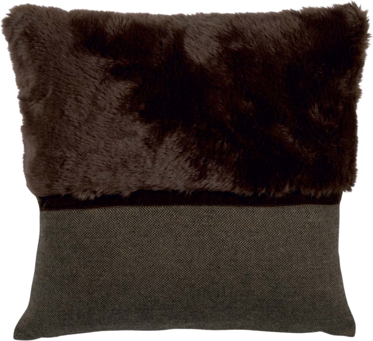 Sierkussens - kussenhoes 45x45 - polyester/acryl - bruin