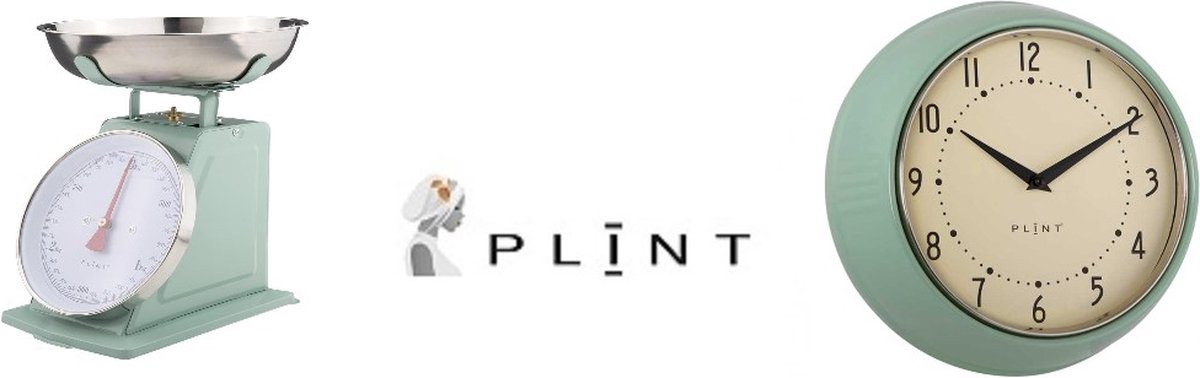 Retro Plint Set - Keukenweegschaal - Wandklok - Retro - Plint - Mint/Leaf